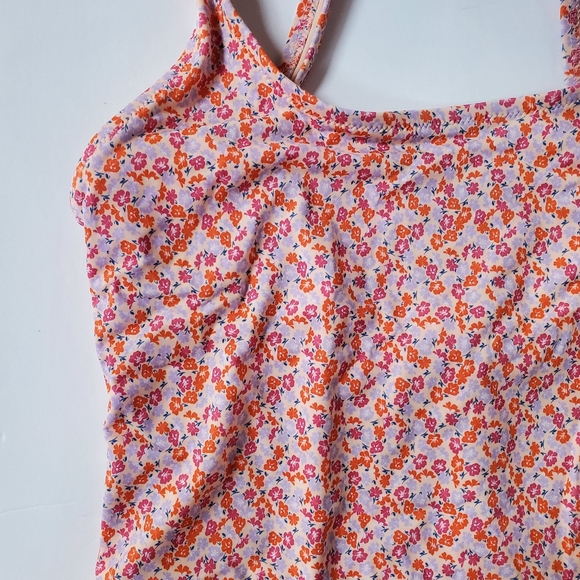 NWOT Women's Large One Piece coverage swimsuit Floral Print Tiny print - Picture 4 of 9